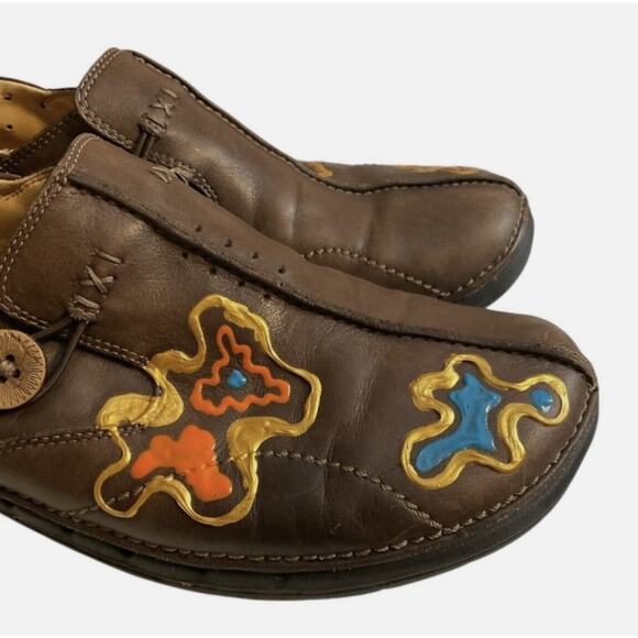 Clarks Hadleigha Structured Hand Painted Leather Loafers Comfort Women 9.5M - Picture 6 of 11